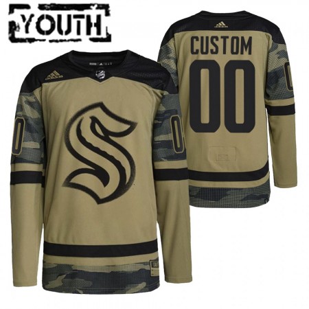 Kinder Eishockey Seattle Kraken Trikot Custom 2021-22 Salute To Service Camo Authentic